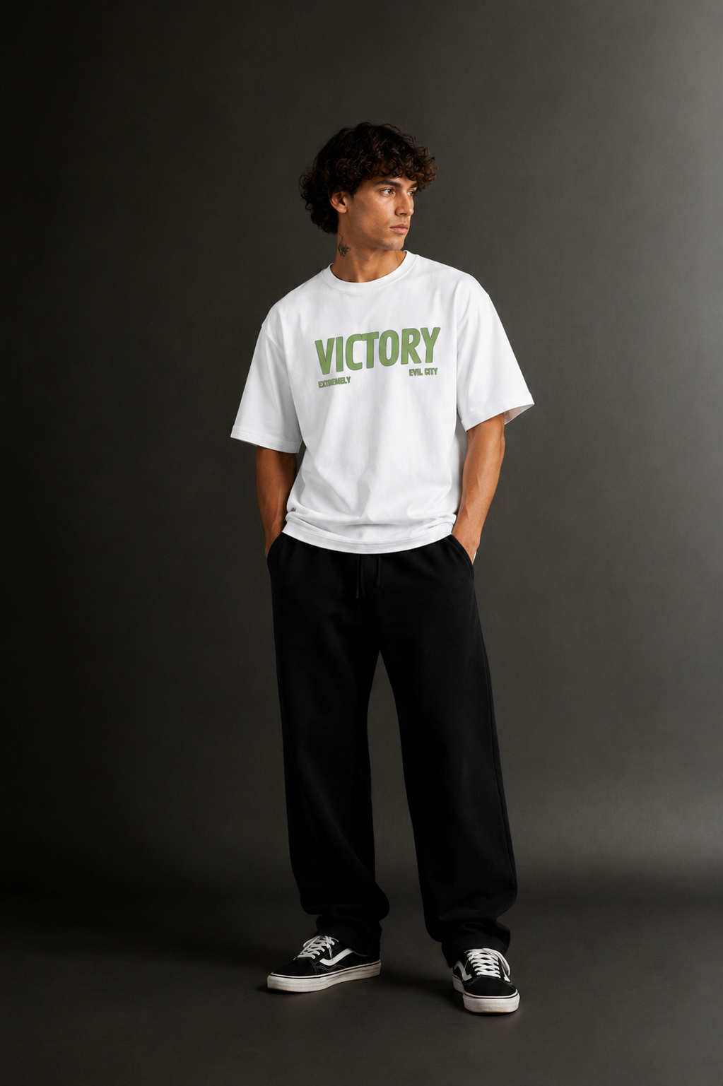 Men's Drop Shoulder Front & Back Printed T-Shirt | Graphic Tee | OUTPUFF