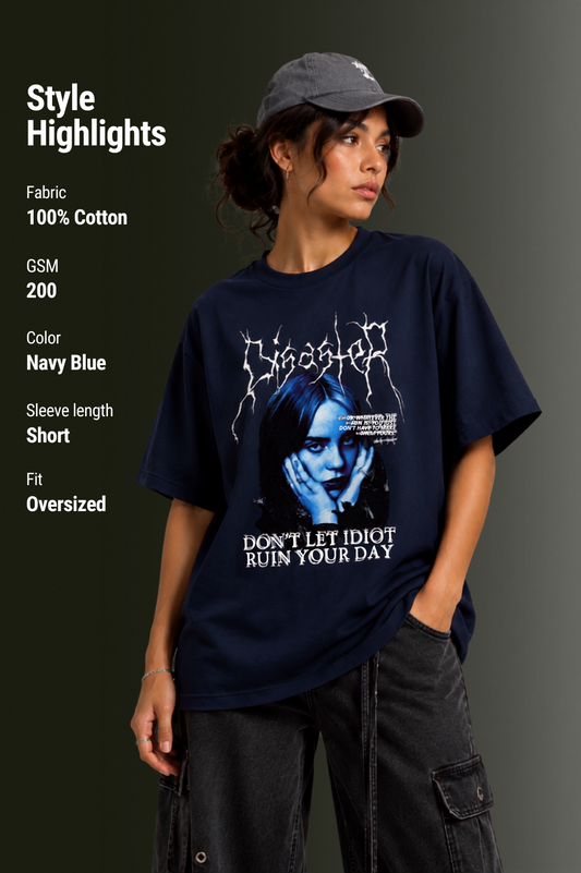 Women Drop Shoulder Front Printed T-Shirt | OUTPUFF