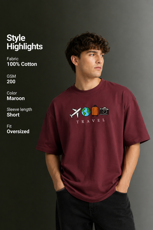 Men's Drop Shoulder Front Printed T-Shirt | Graphic Tee | OUTPUFF
