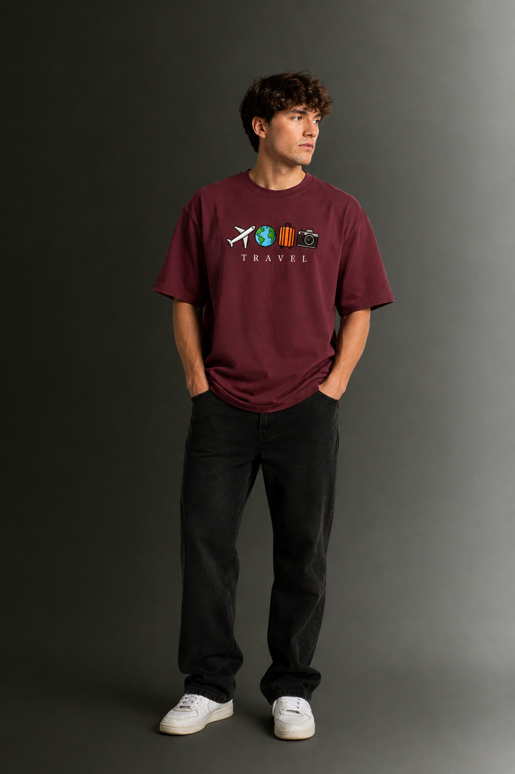 Men's Drop Shoulder Front Printed T-Shirt | Graphic Tee | OUTPUFF
