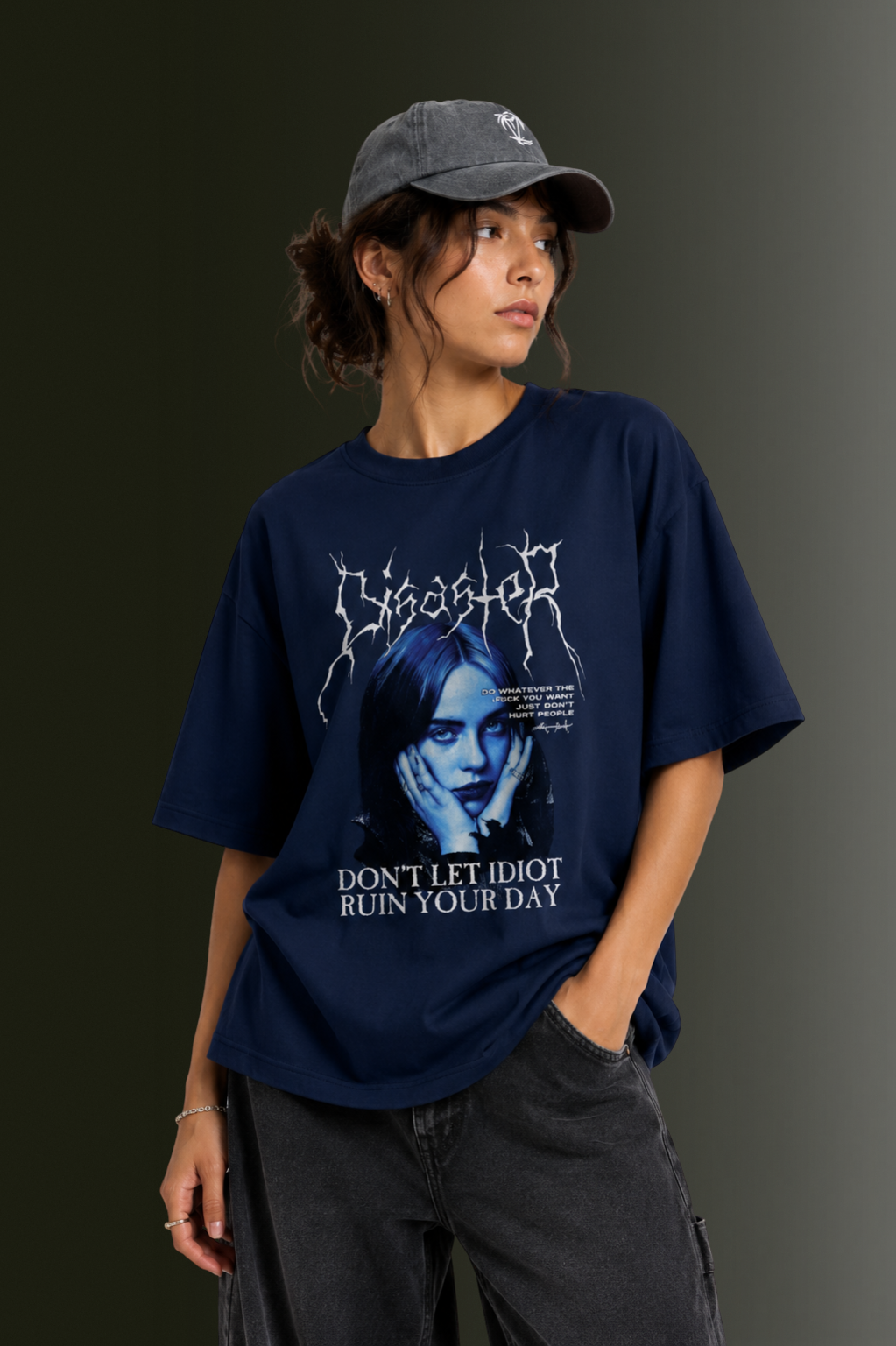 Women Drop Shoulder Front Printed T-Shirt | OUTPUFF