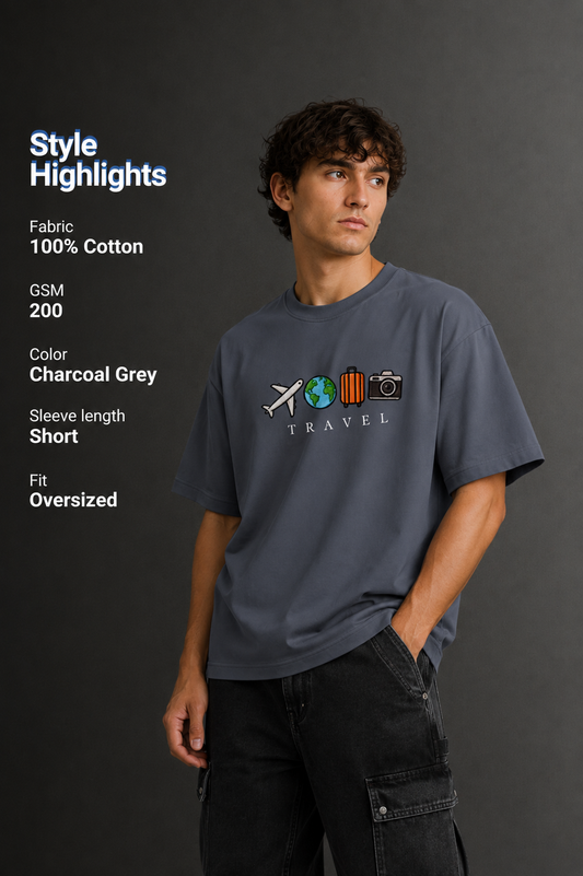 Men's Drop Shoulder Front Printed T-Shirt | Graphic Tee | OUTPUFF