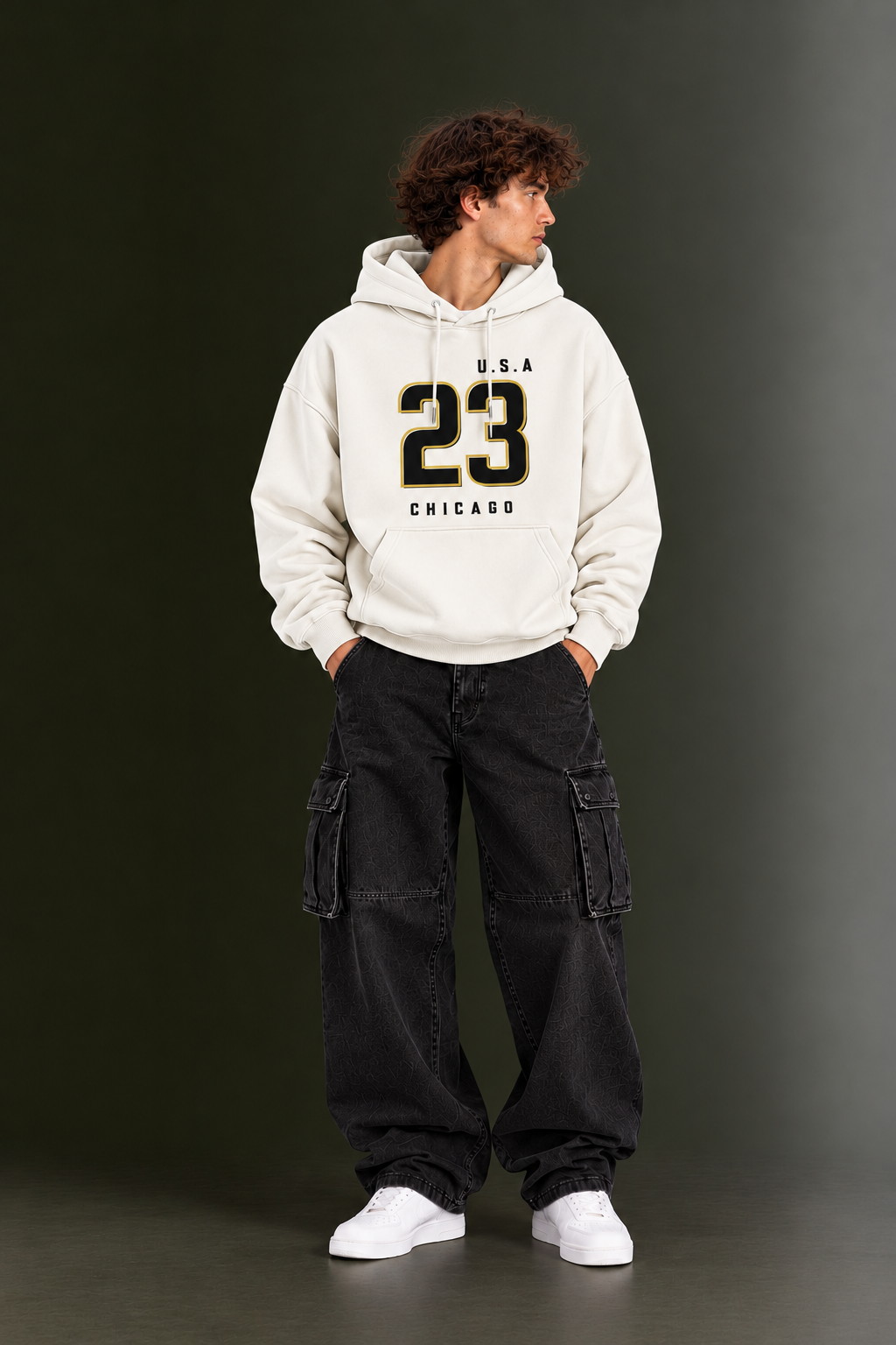 OUTPUFF Unisex Printed Pullover Hoodie with Kangaroo Pocket