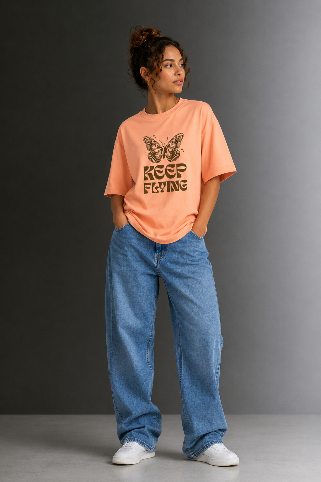 Women Drop Shoulder Front Printed T-Shirt | OUTPUFF