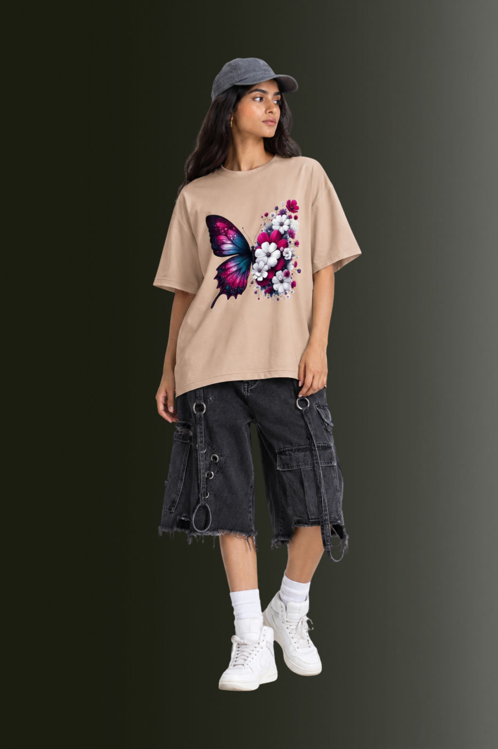 Women Drop Shoulder Front Printed T-Shirt | OUTPUFF