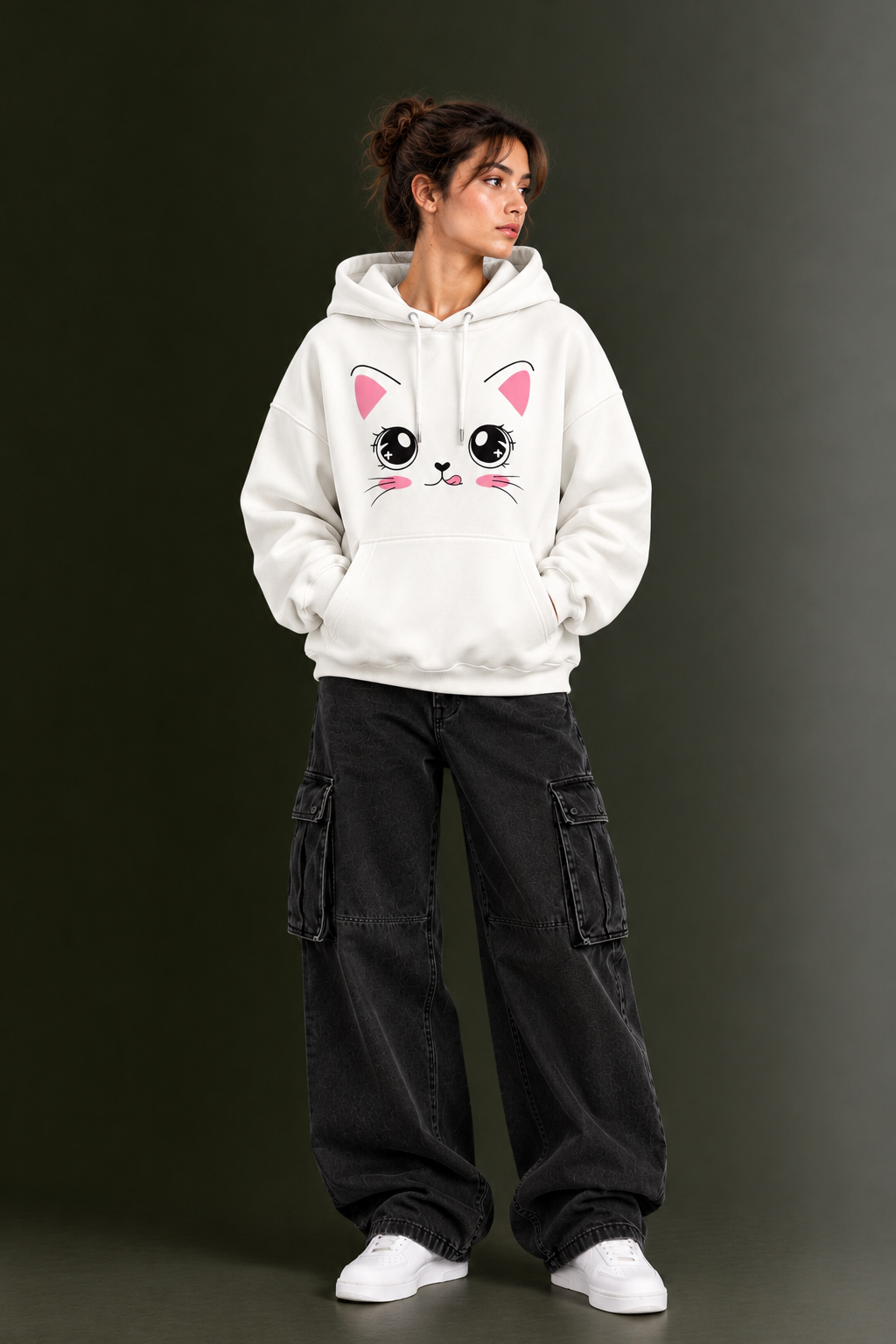 OUTPUFF Unisex Printed Pullover Hoodie with Kangaroo Pocket