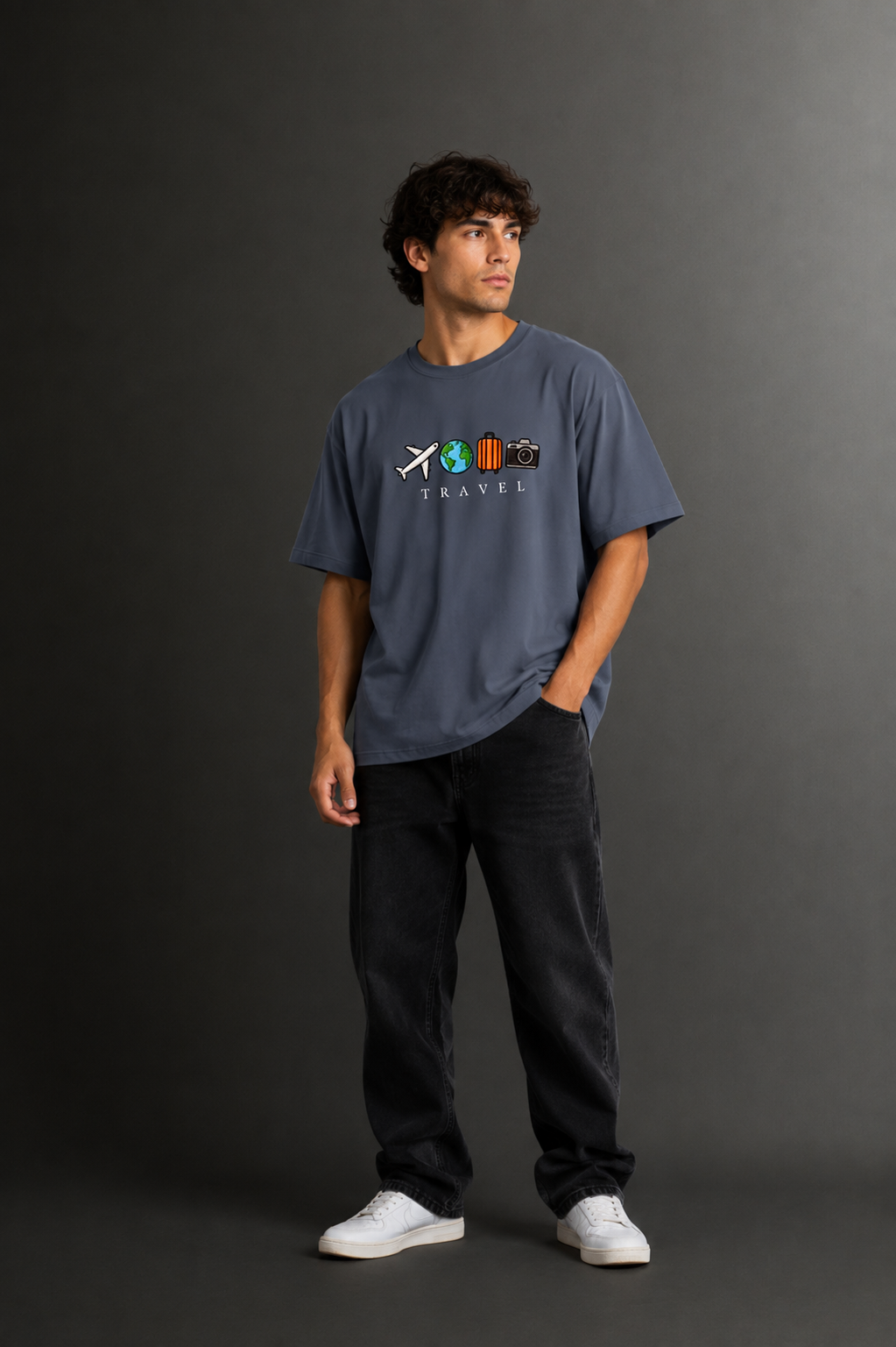 Men's Drop Shoulder Front Printed T-Shirt | Graphic Tee | OUTPUFF