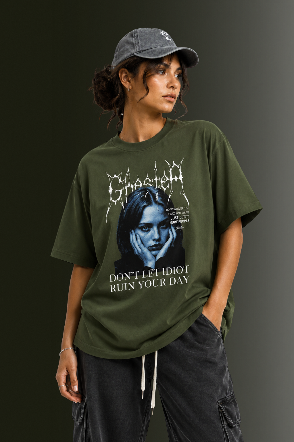 Women Drop Shoulder Front Printed T-Shirt | OUTPUFF