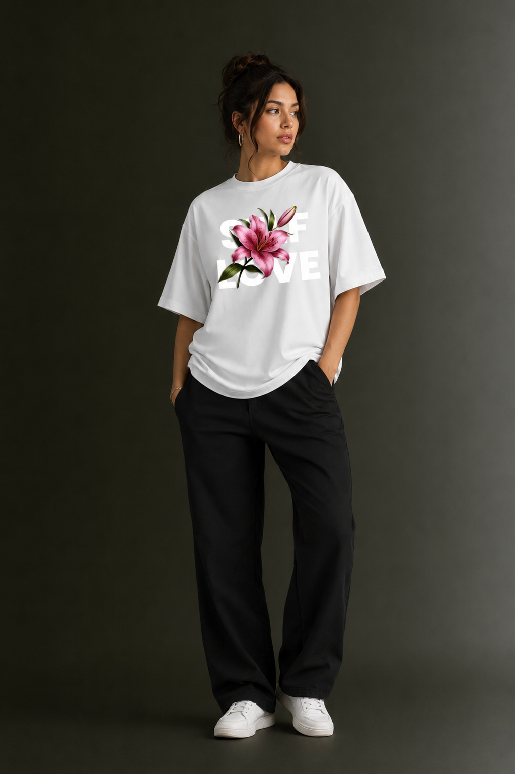 Women Drop Shoulder Front Printed T-Shirt | OUTPUFF