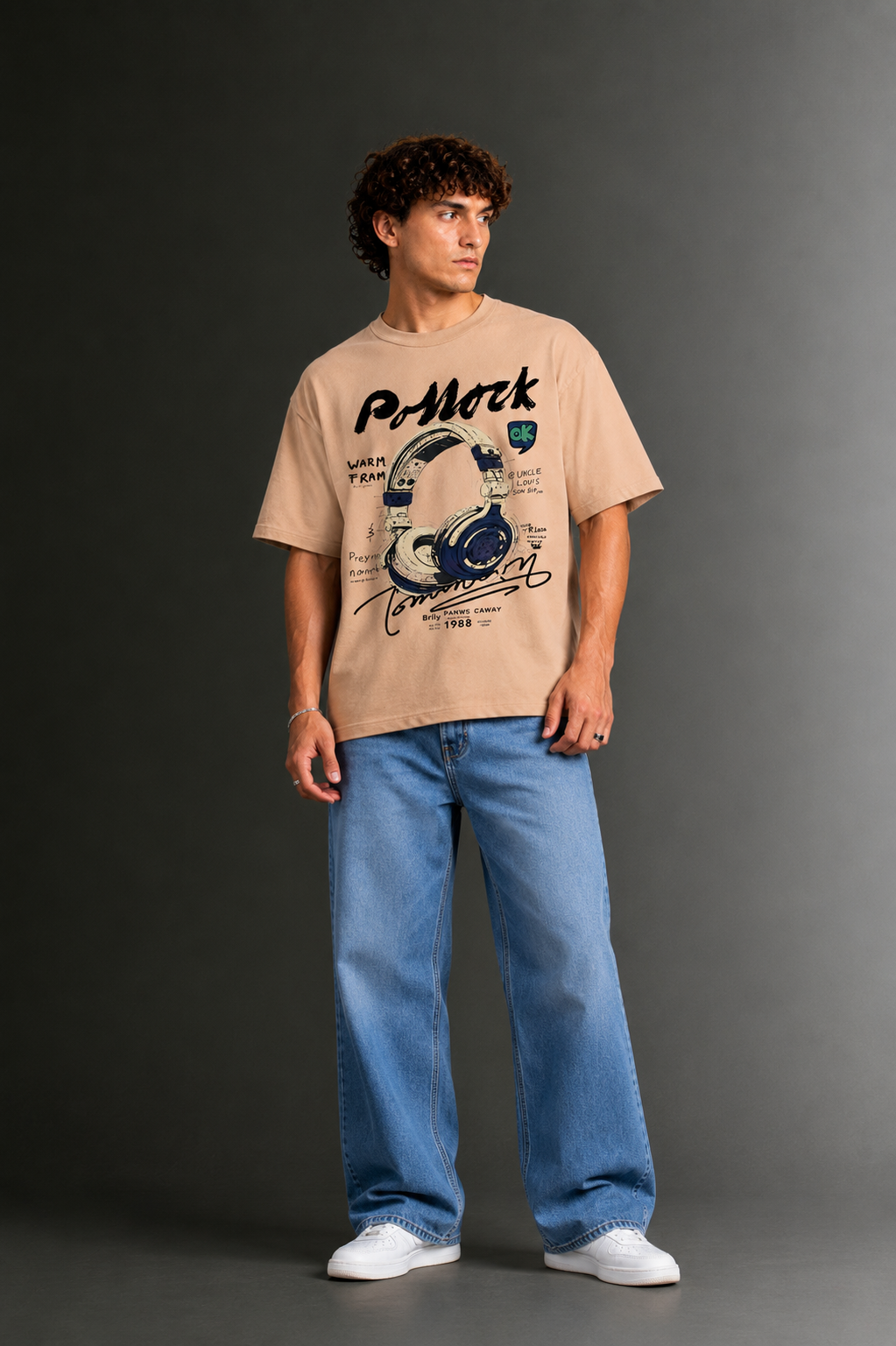 Men's Drop Shoulder Front Printed T-Shirt | Graphic Tee | OUTPUFF