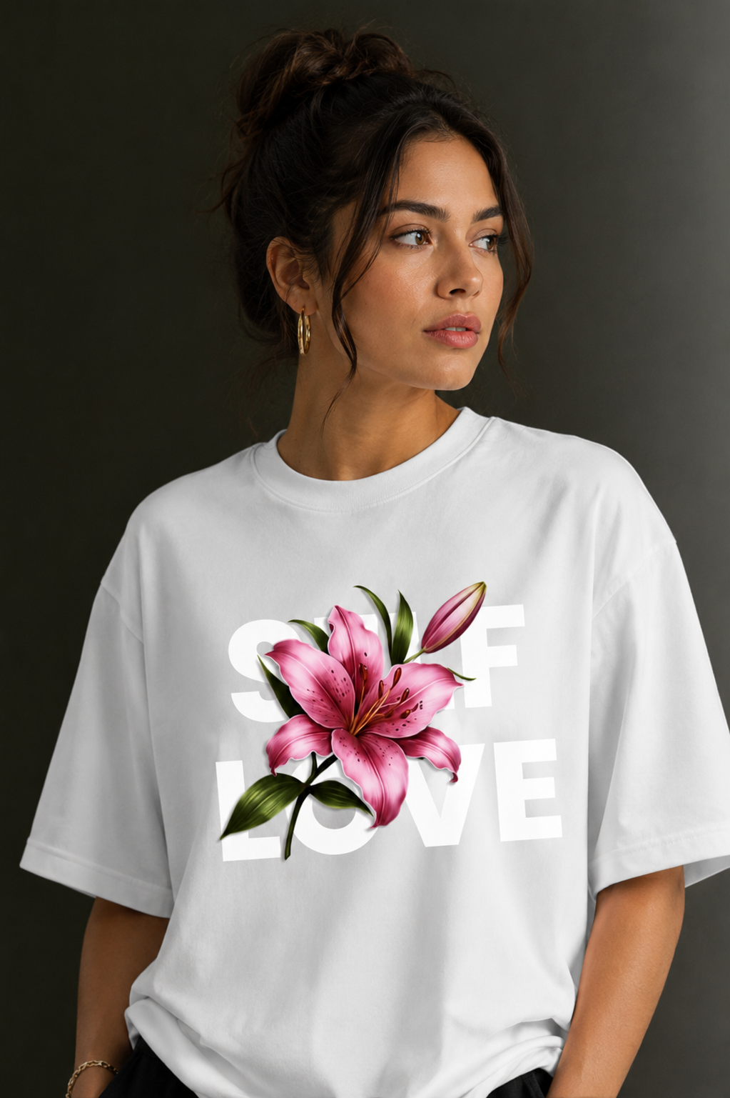 Women Drop Shoulder Front Printed T-Shirt | OUTPUFF