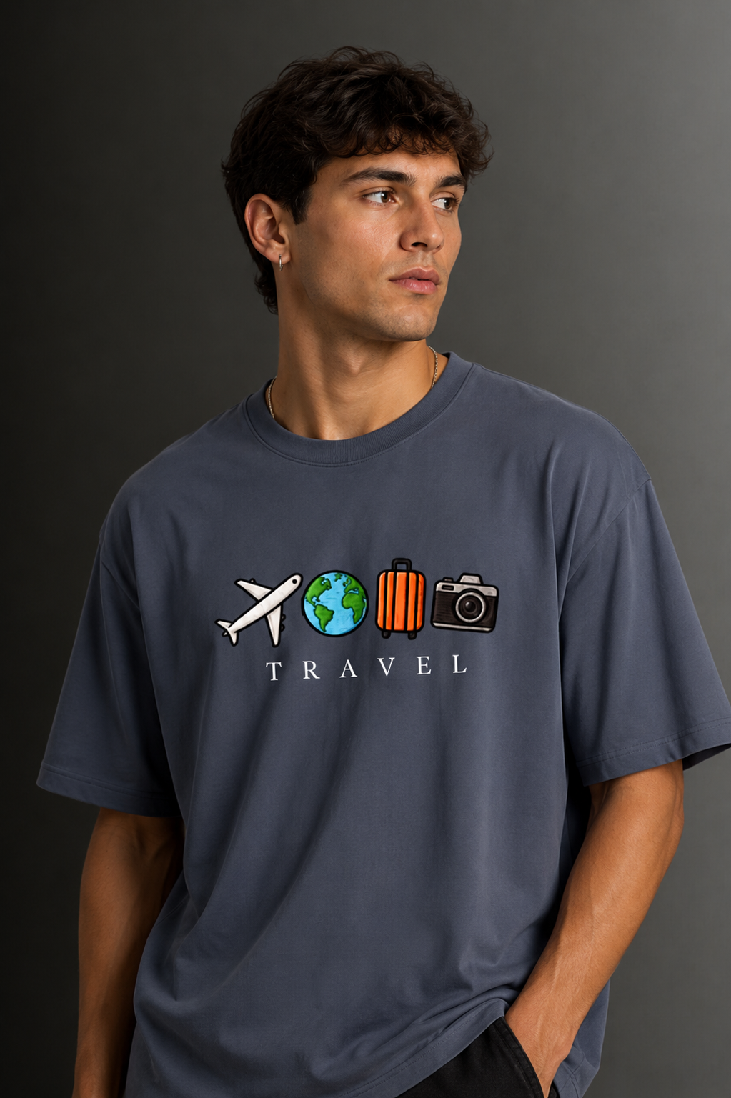 Men's Drop Shoulder Front Printed T-Shirt | Graphic Tee | OUTPUFF