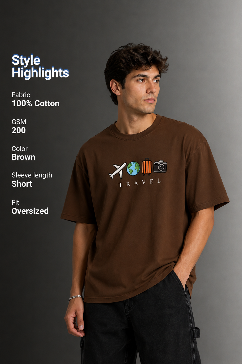 Men's Drop Shoulder Front Printed T-Shirt | Graphic Tee | OUTPUFF