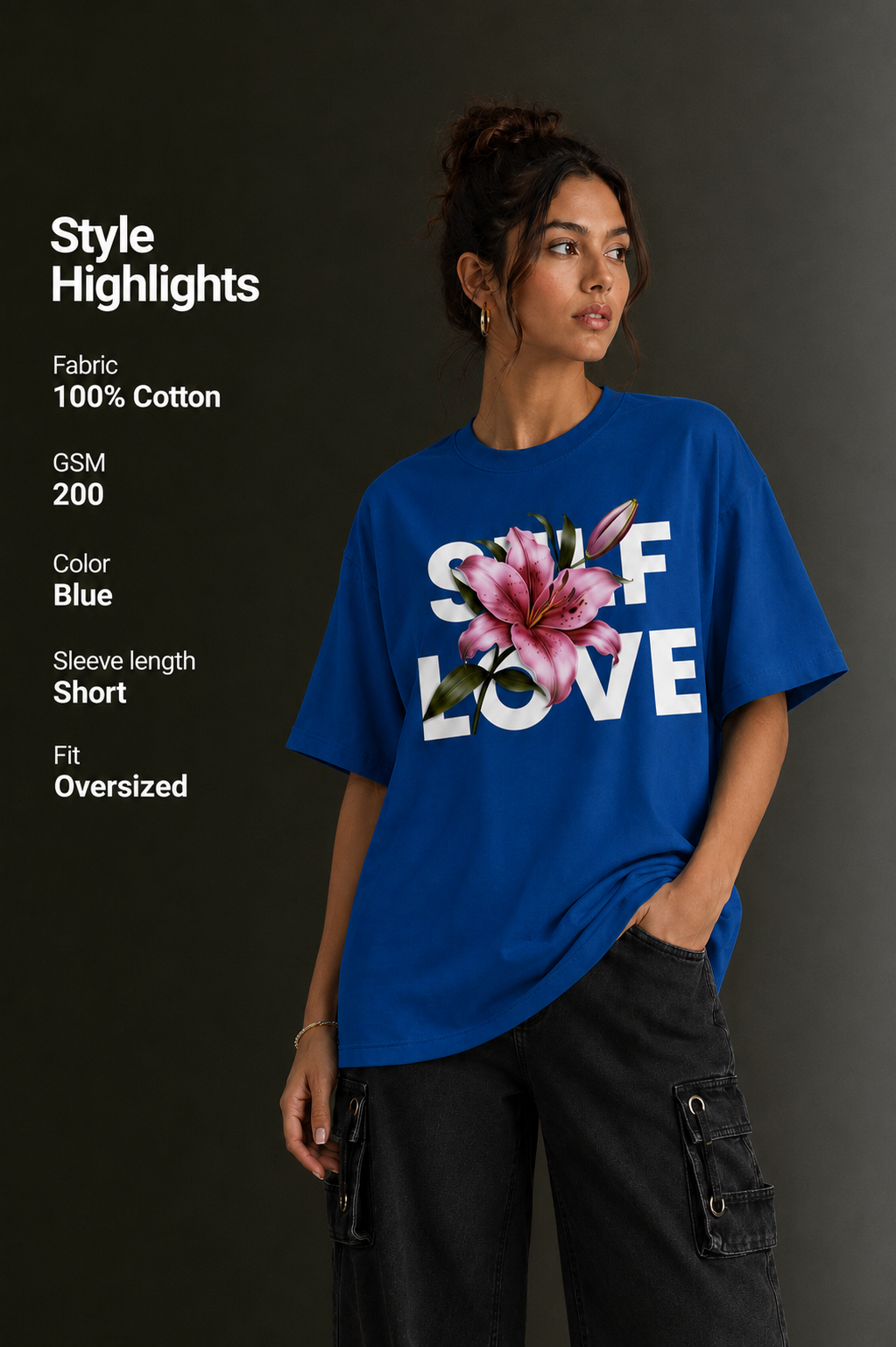 Women Drop Shoulder Front Printed T-Shirt | OUTPUFF