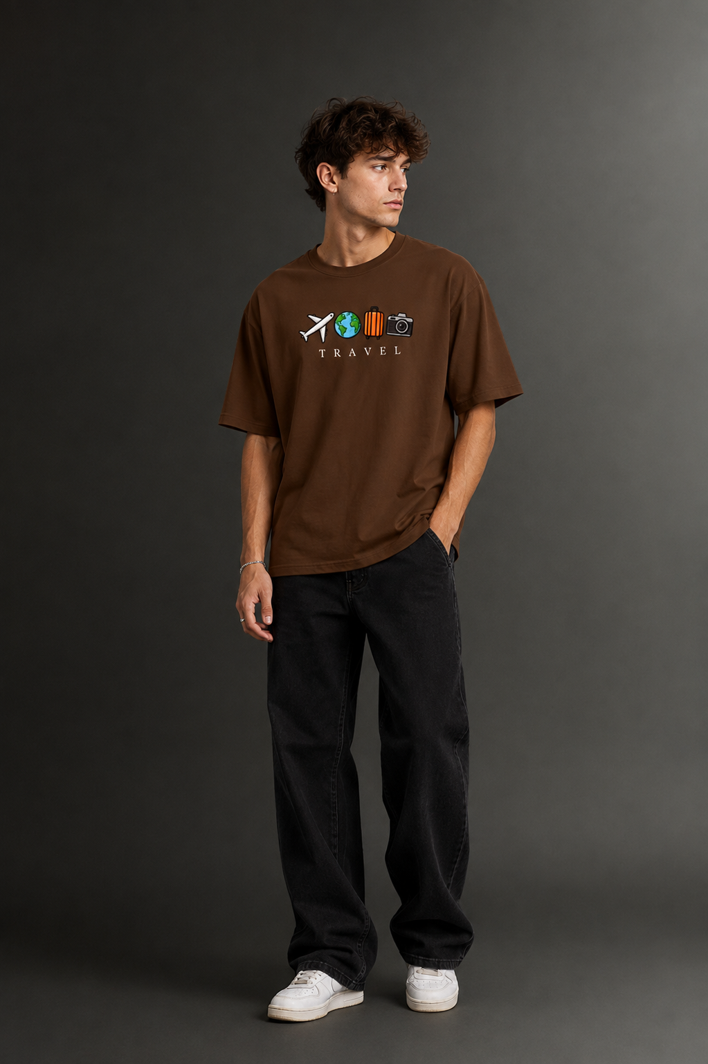Men's Drop Shoulder Front Printed T-Shirt | Graphic Tee | OUTPUFF