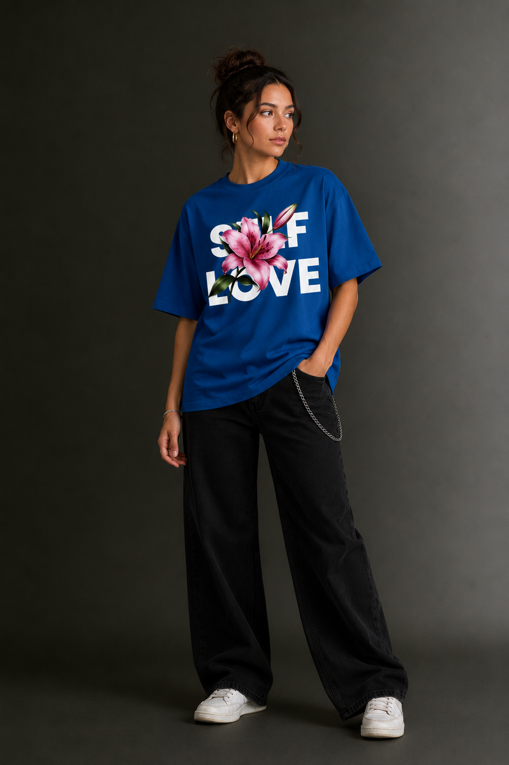 Women Drop Shoulder Front Printed T-Shirt | OUTPUFF