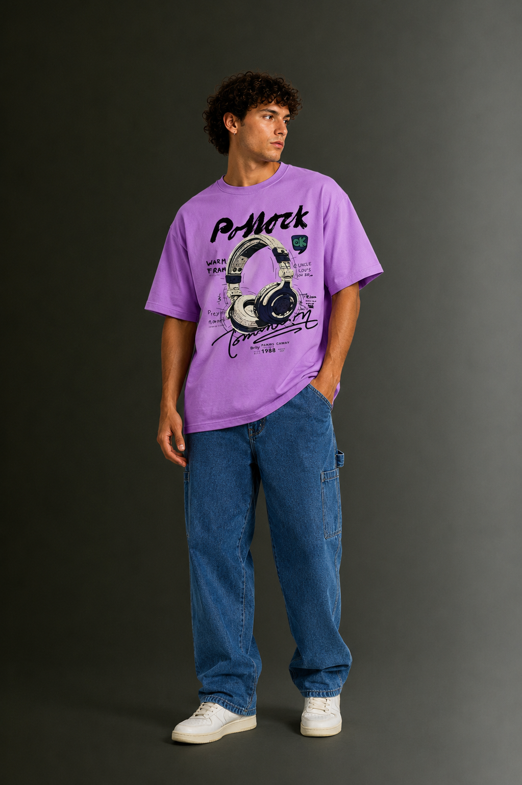 Men's Drop Shoulder Front Printed T-Shirt | Graphic Tee | OUTPUFF