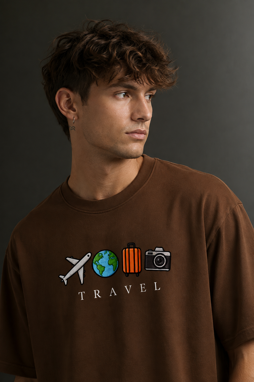 Men's Drop Shoulder Front Printed T-Shirt | Graphic Tee | OUTPUFF