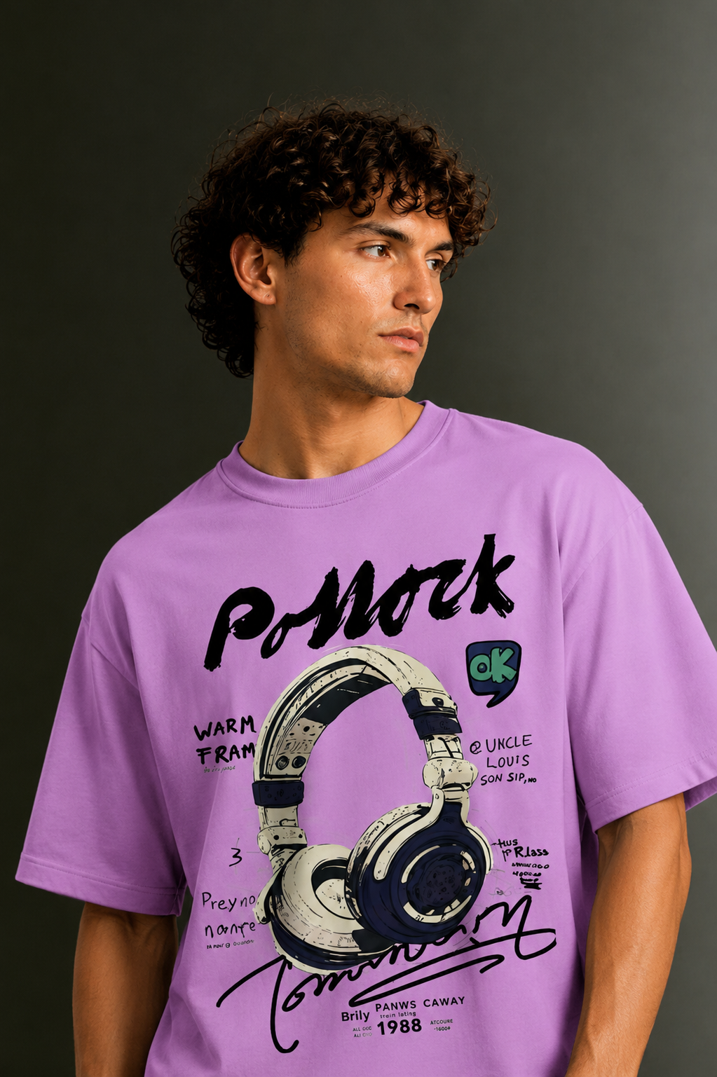 Men's Drop Shoulder Front Printed T-Shirt | Graphic Tee | OUTPUFF