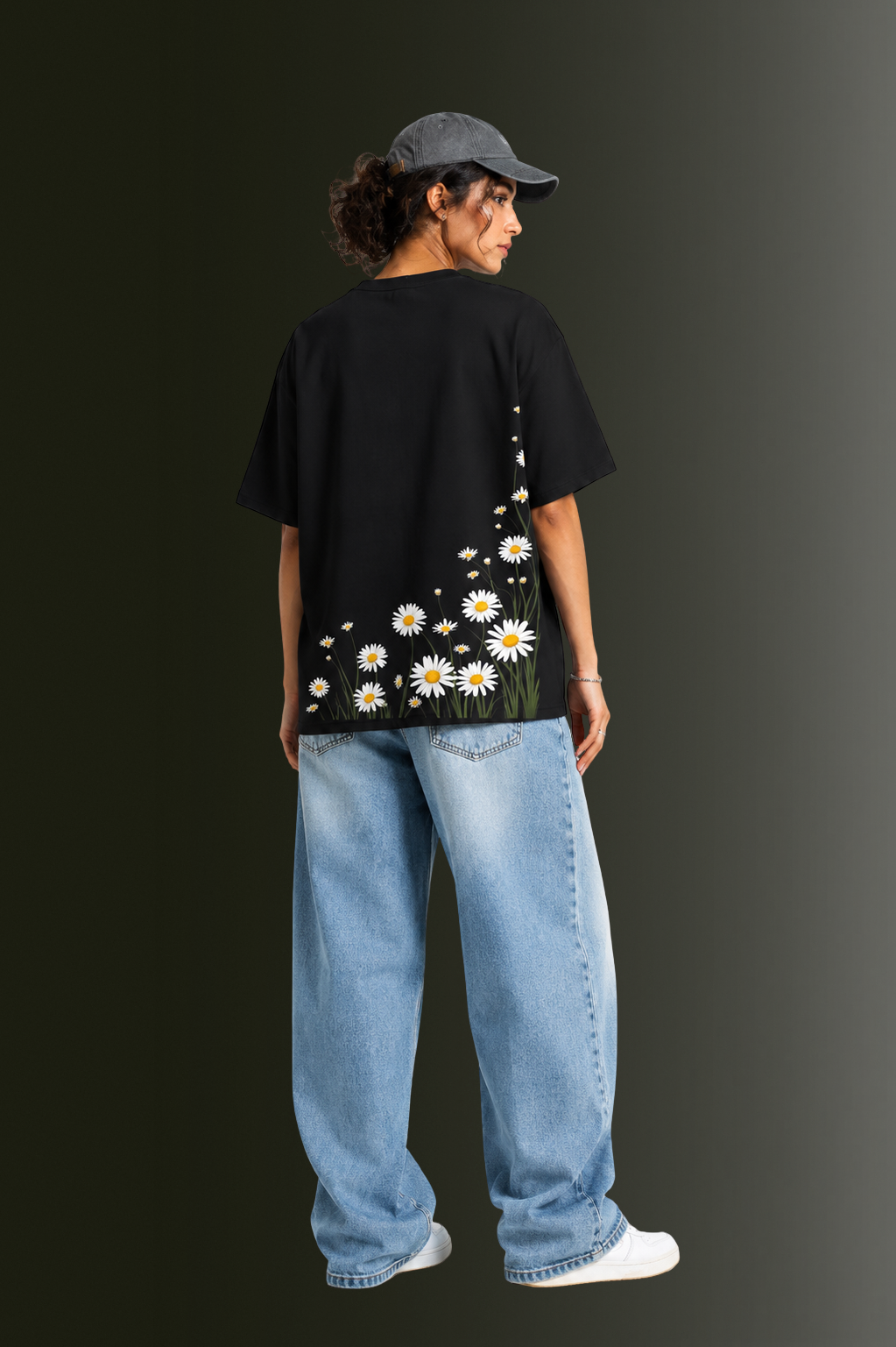 Women's Front & Back Printed Drop Shoulder T-Shirt | OUTPUFF