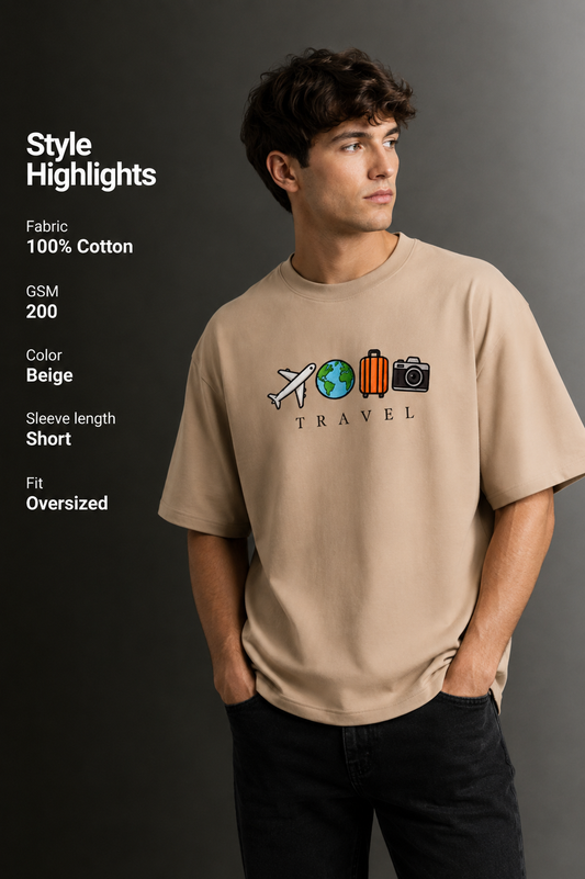 Men's Drop Shoulder Front Printed T-Shirt | Graphic Tee | OUTPUFF