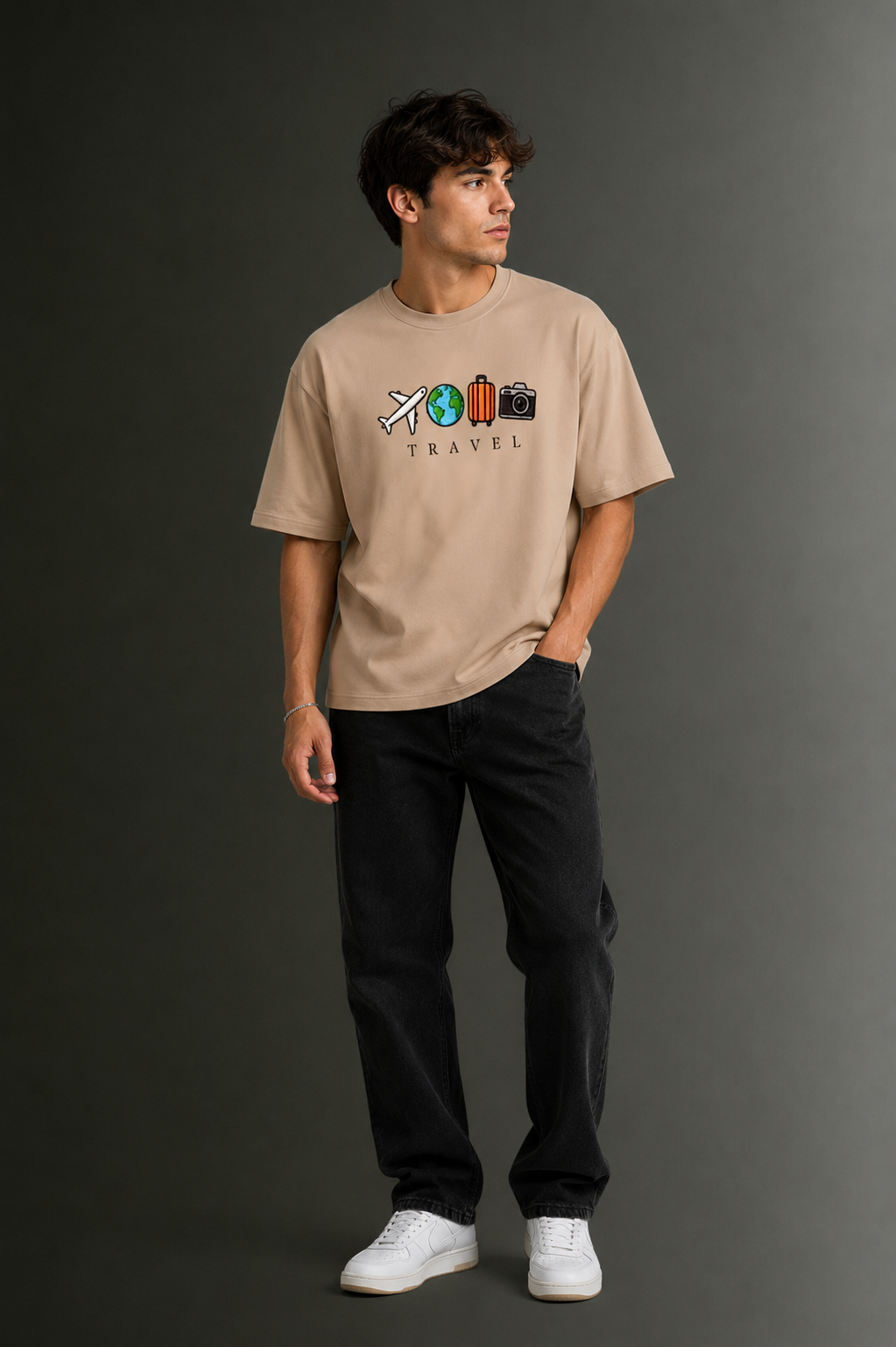 Men's Drop Shoulder Front Printed T-Shirt | Graphic Tee | OUTPUFF