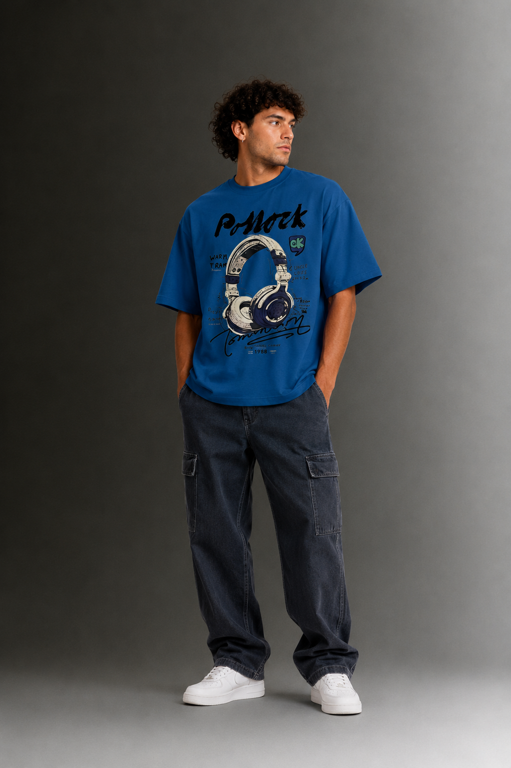 Men's Drop Shoulder Front Printed T-Shirt | Graphic Tee | OUTPUFF