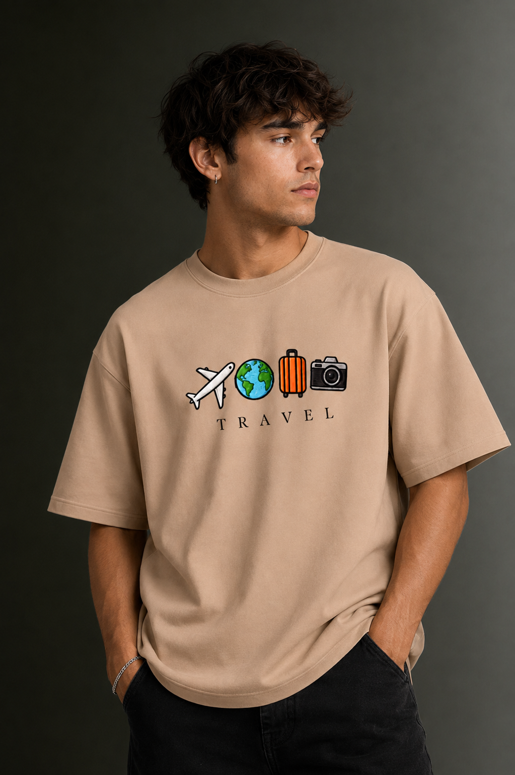 Men's Drop Shoulder Front Printed T-Shirt | Graphic Tee | OUTPUFF