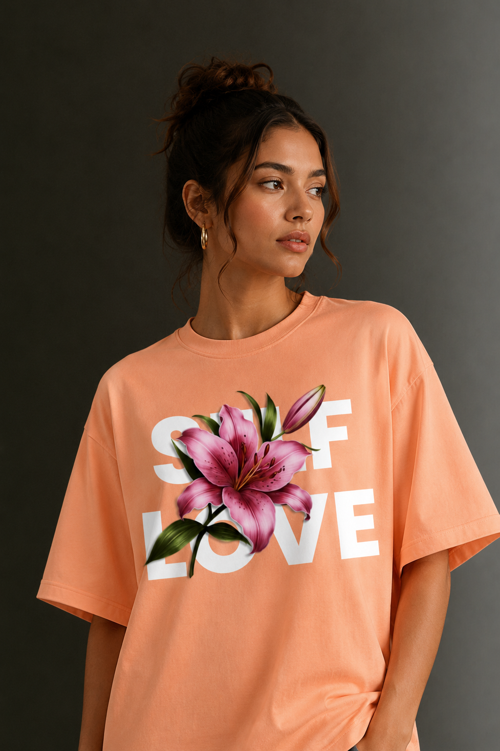 Women Drop Shoulder Front Printed T-Shirt | OUTPUFF