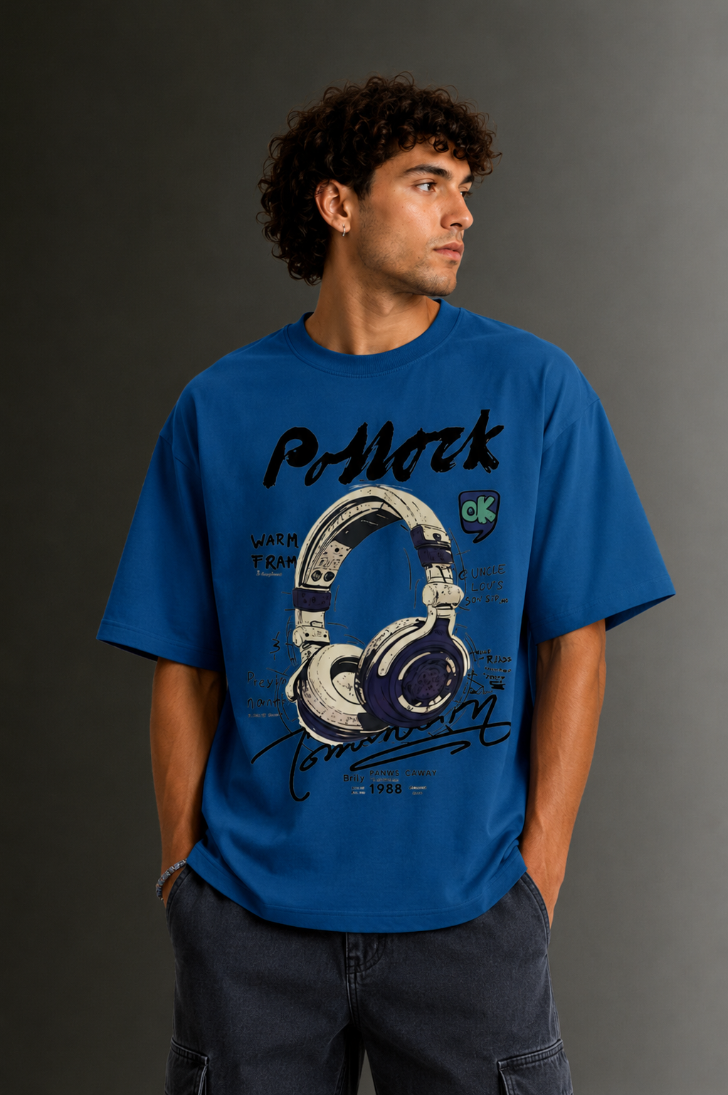 Men's Drop Shoulder Front Printed T-Shirt | Graphic Tee | OUTPUFF