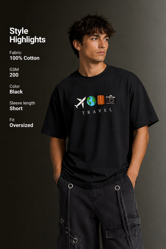 Men's Drop Shoulder Front Printed T-Shirt | Graphic Tee | OUTPUFF