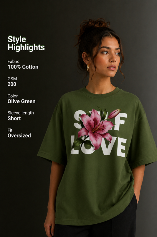 Women Drop Shoulder Front Printed T-Shirt | OUTPUFF