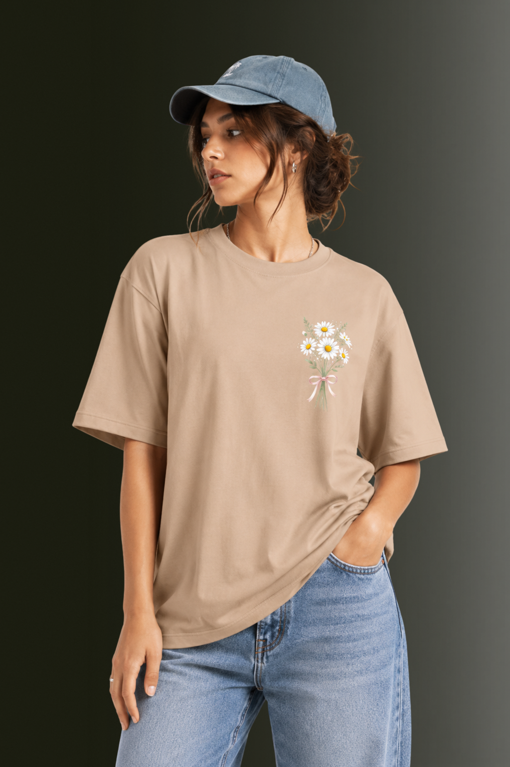 Women's Front & Back Printed Drop Shoulder T-Shirt | OUTPUFF