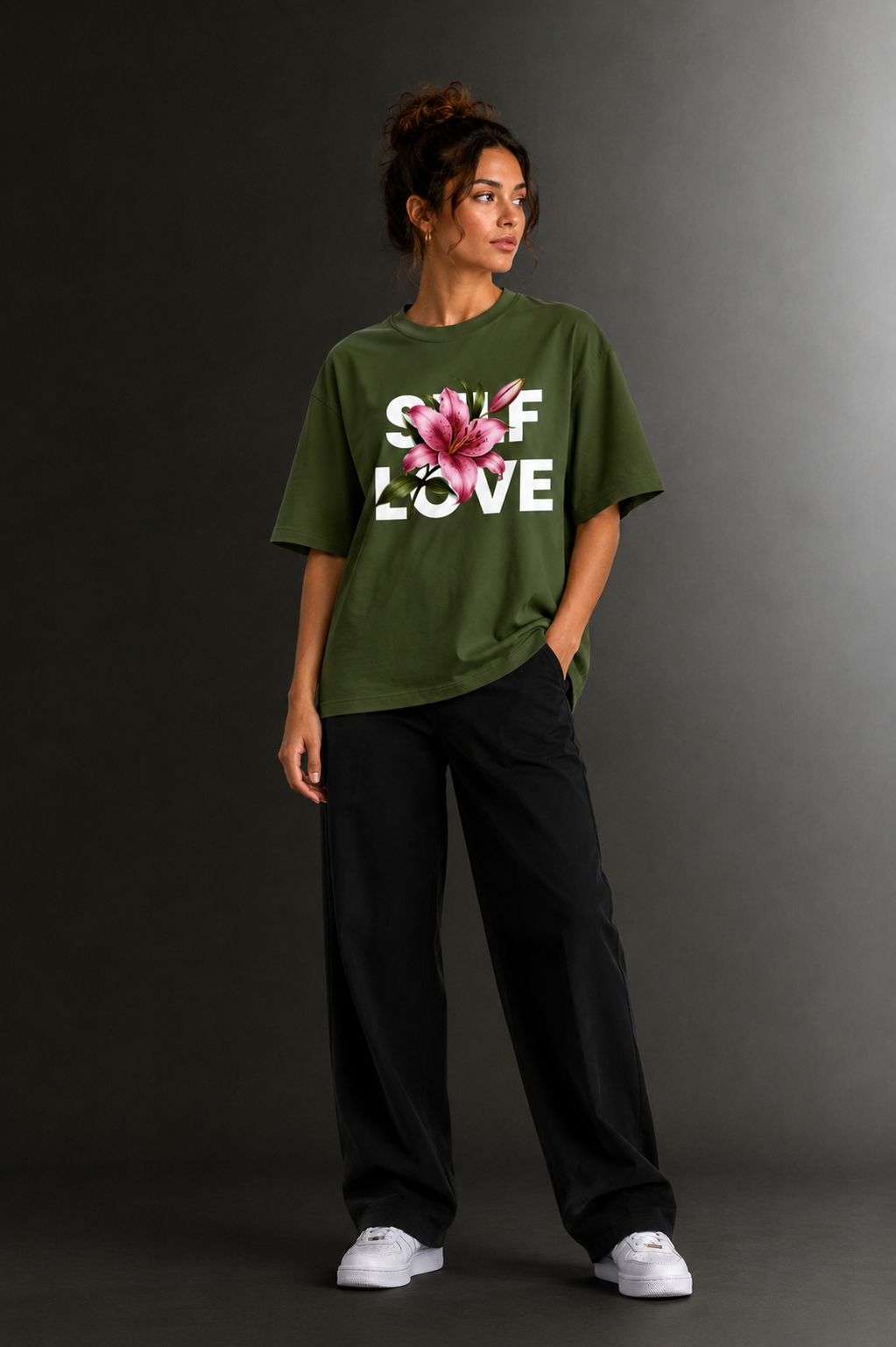 Women Drop Shoulder Front Printed T-Shirt | OUTPUFF