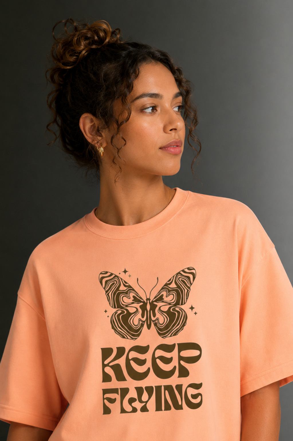 Women Drop Shoulder Front Printed T-Shirt | OUTPUFF