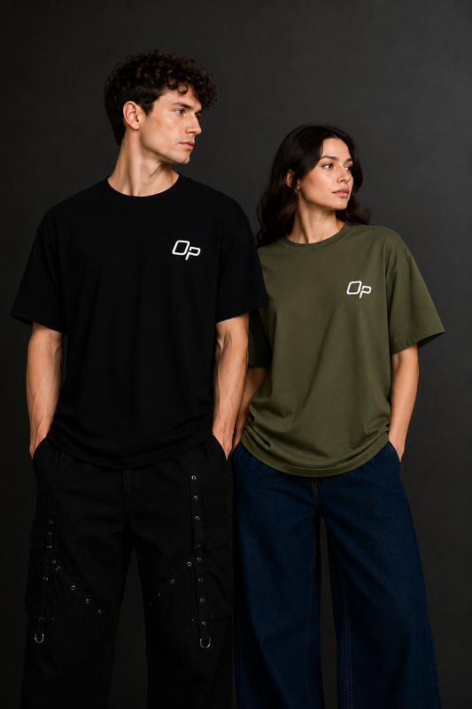 Couple Plain Drop Shoulder T-Shirt | OUTPUFF