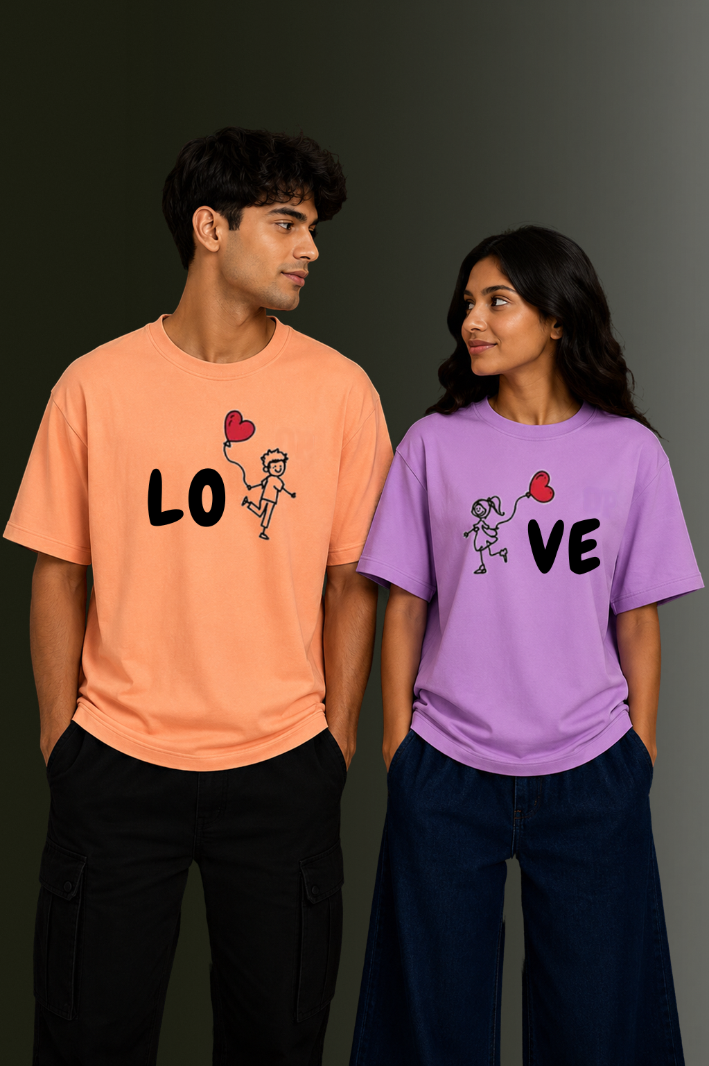 Matching Couple Printed T-Shirts | OUTPUFF