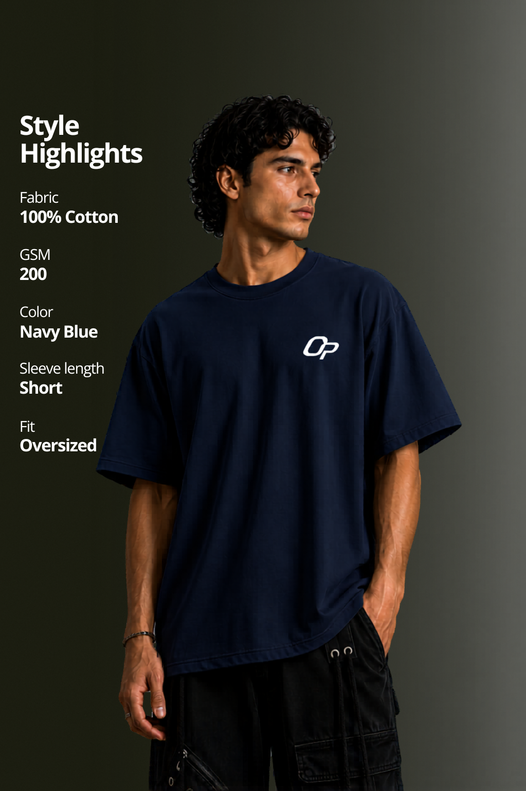 MENS DROP SHOULDER (NAVY)